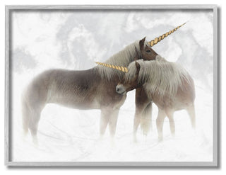 Mystic Brown Unicorn Fantasy Majestic Clouds Gold ,1pc, each 16 x 20