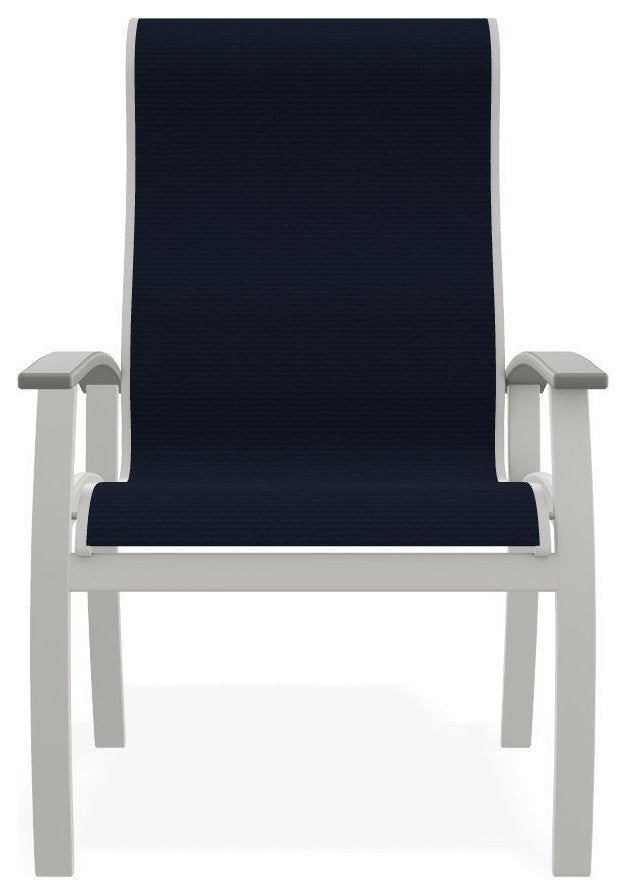 Belle Isle Sling Outdoor Dining Chair, Navy/Snow