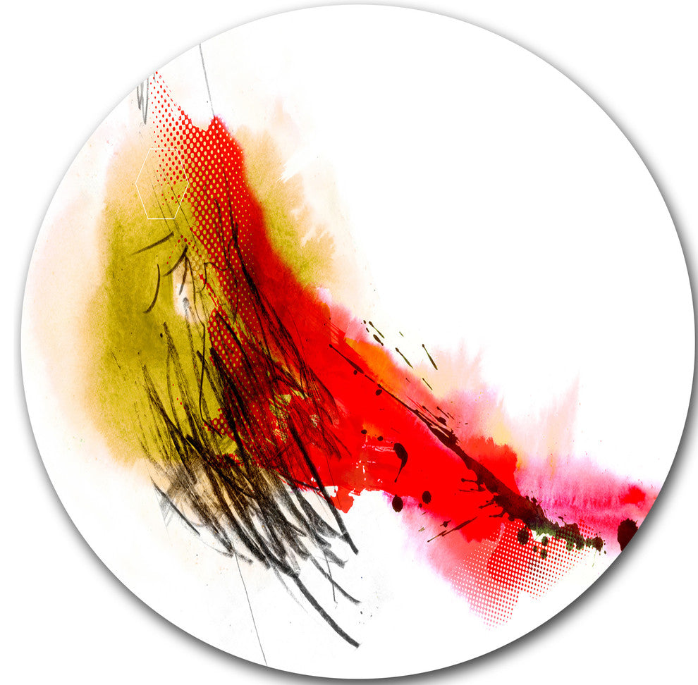 Multicolor Stain, Abstract Round Wall Art, 36"
