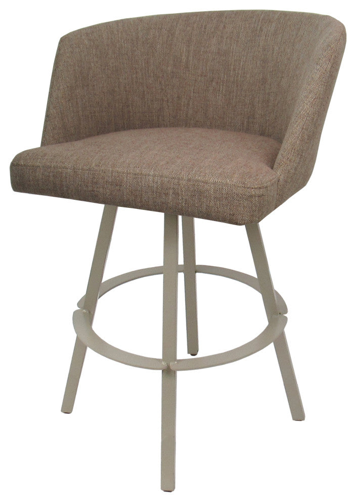 Swivel Metal Bar Stool Joey on Warren Base, Basin Beige Beige, 34"