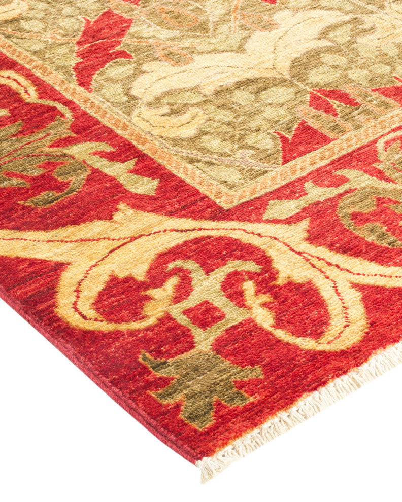 Arts and Crafts, One-of-a-Kind Hand-Knotted Area Rug Red, 5'10"x9'1"