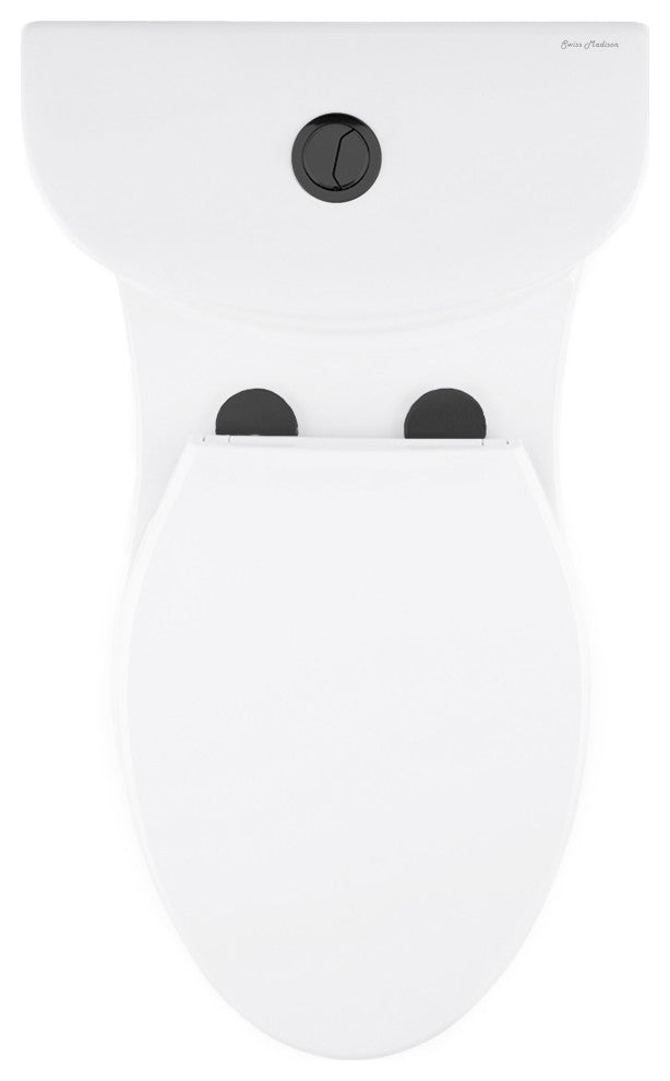 Sublime 1-Piece Elongated Toilet Dual Flush, Black Hardware 1.1/1.6 gpf