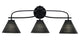 Cavella 3 Light Bath Bar, Matte Black Finish, 7" Black Matrix Glass