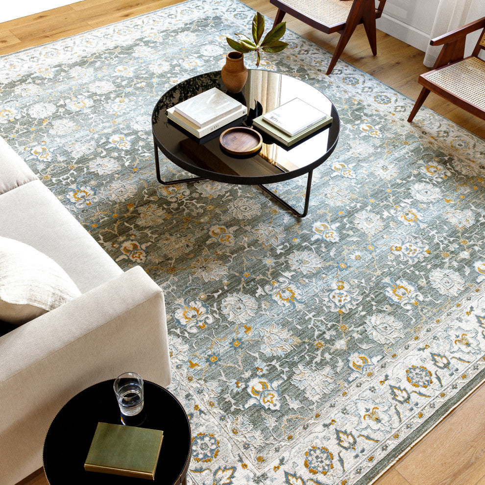 Surya Dresden DRE-2324 Machine Woven Area Rug, Gray, 2' x 2'11"