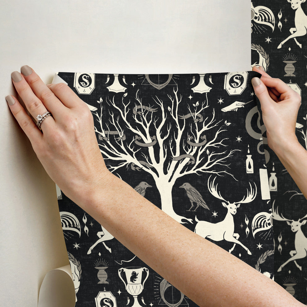 Harry Potter Horcrux Black Damask Peel and Stick Wallpaper