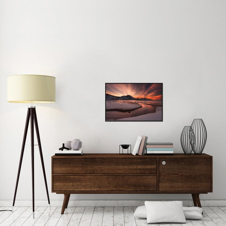 "Golden Sunset" Framed Canvas Giclee by Jaroslav Zakravsky, 31x21"