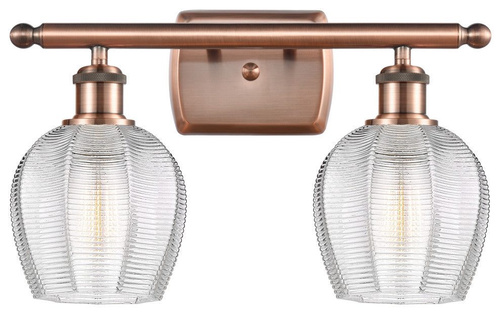 Innovations 516-2W-AC-G462-6-LED 2 Light Bath Vanity Light, Antique Copper