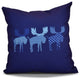 Merry Moose Pillow, Blue, 16"x16"