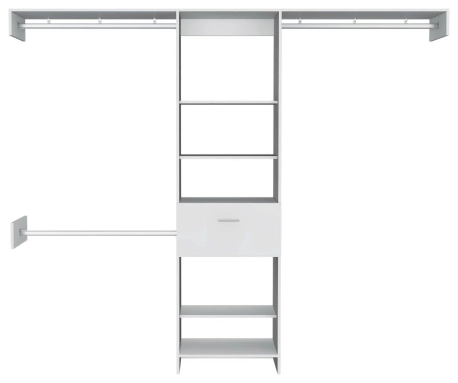 250 Closet System British, Bedroom, White