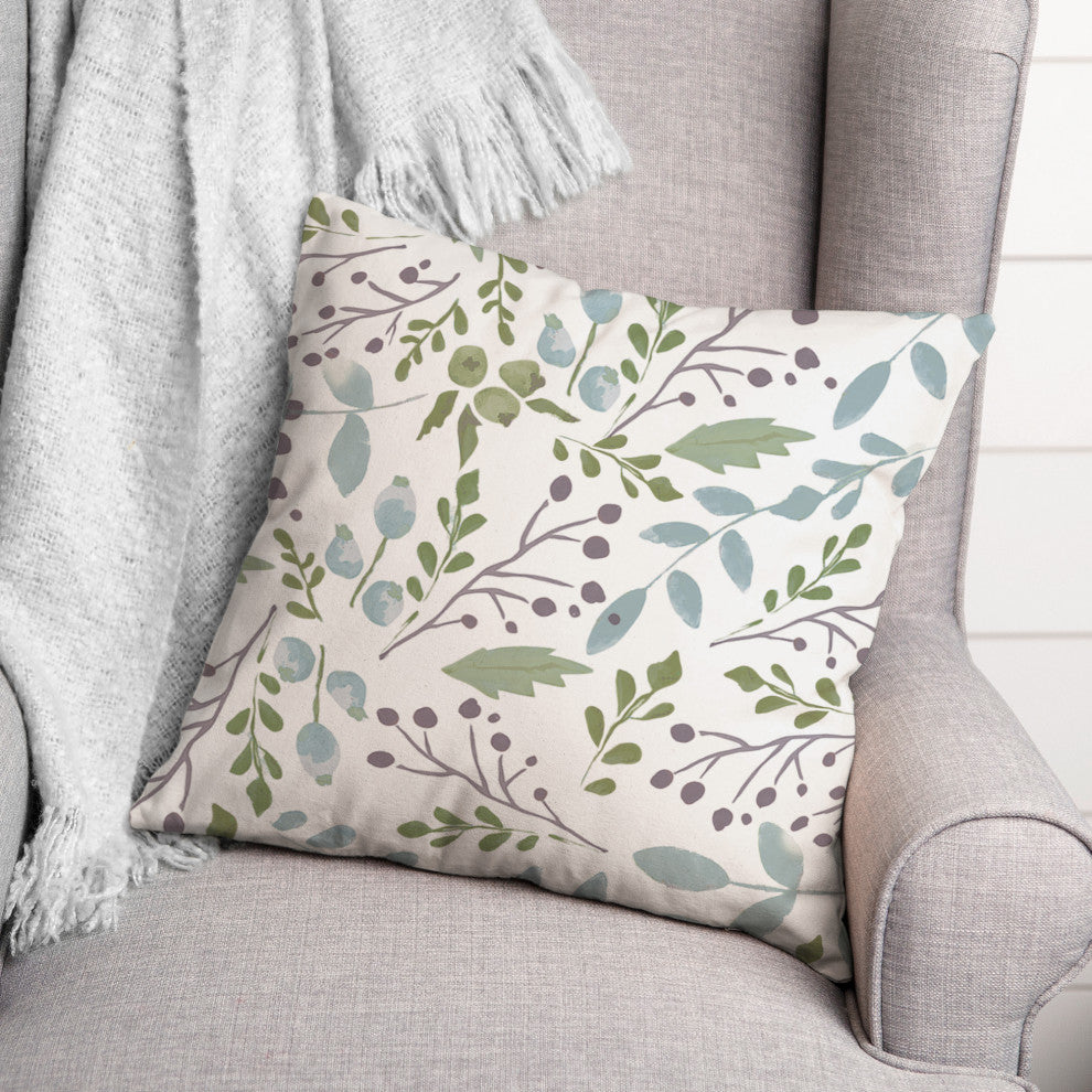 Simple Cool Botanicals 18x18 Spun Poly Pillow