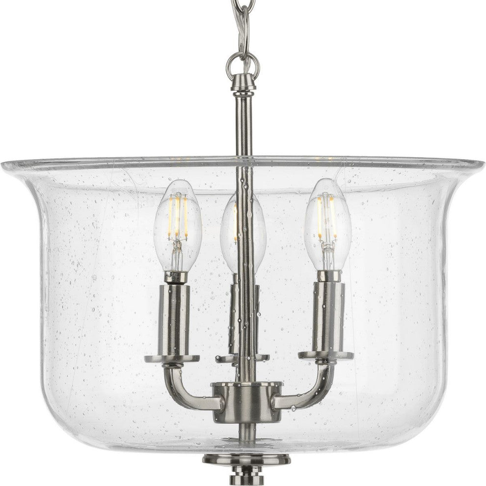 Winslett Collection Brushed Nickel 3-Light Semi-Flush Convertible