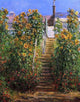 Claude Oscar Monet The Steps at Vetheuil, 21"x28" Gallery Wrapped Canvas