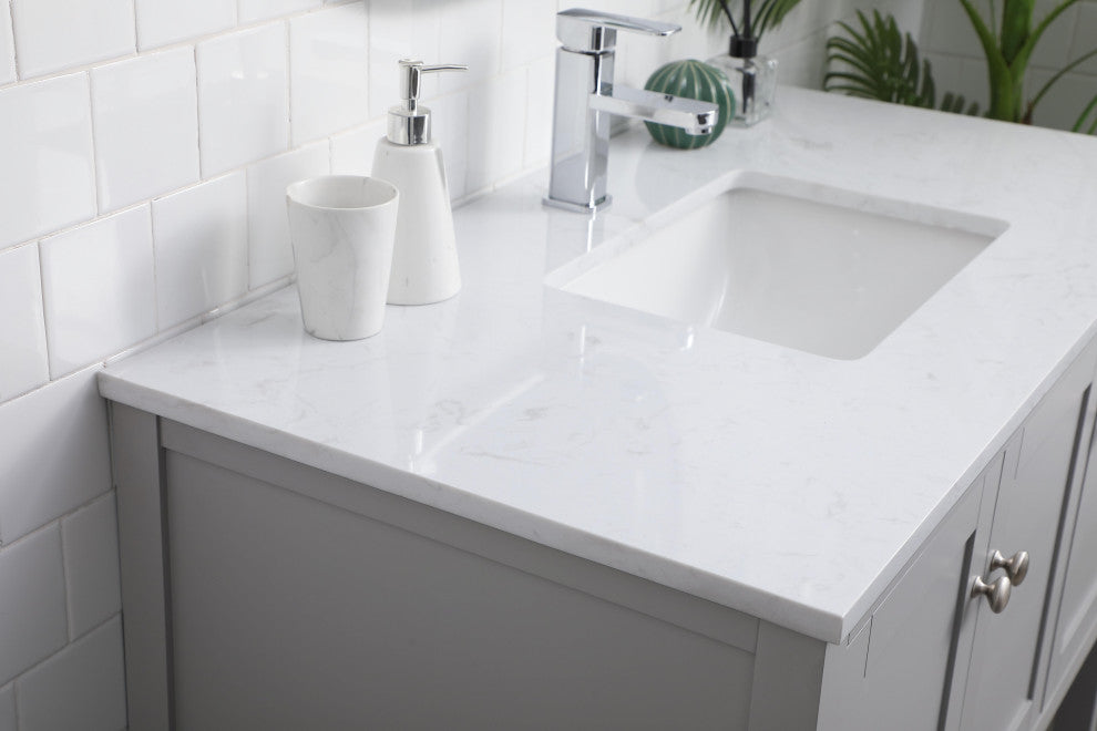 42" Single Bathroom Vanity, Grey