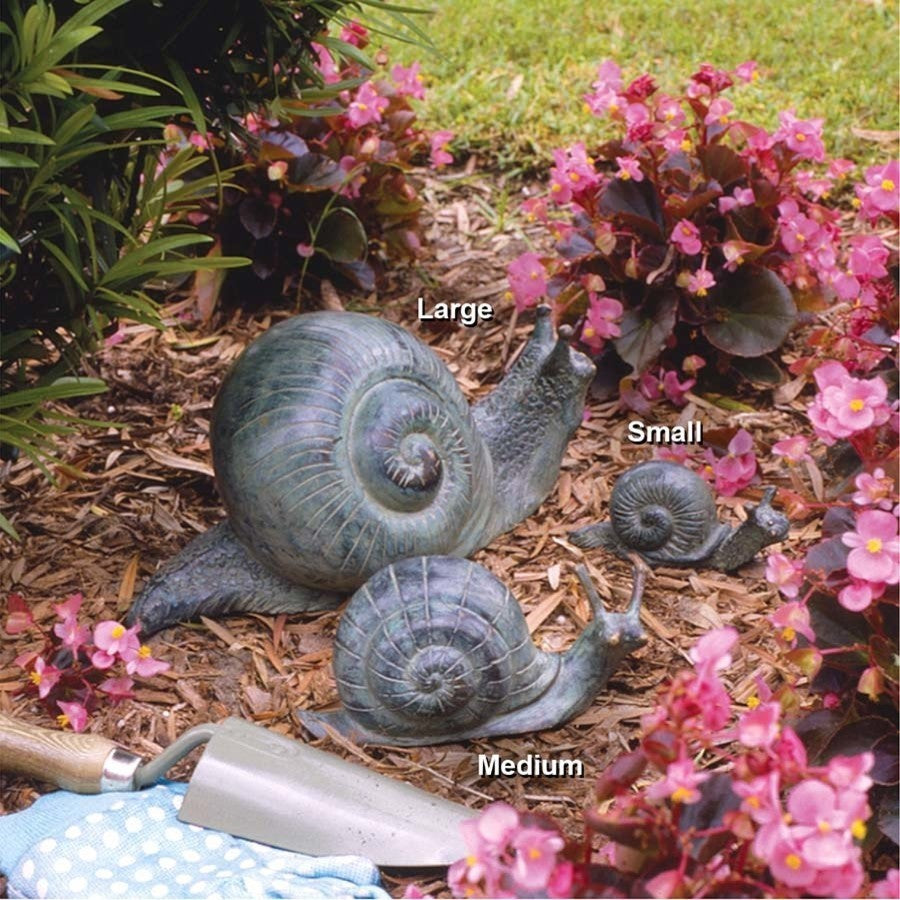 Bronze Snails  Statues, Set of 3