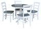 36" Round Pedestal Dining Table with 4 Madrid Ladderback Chairs