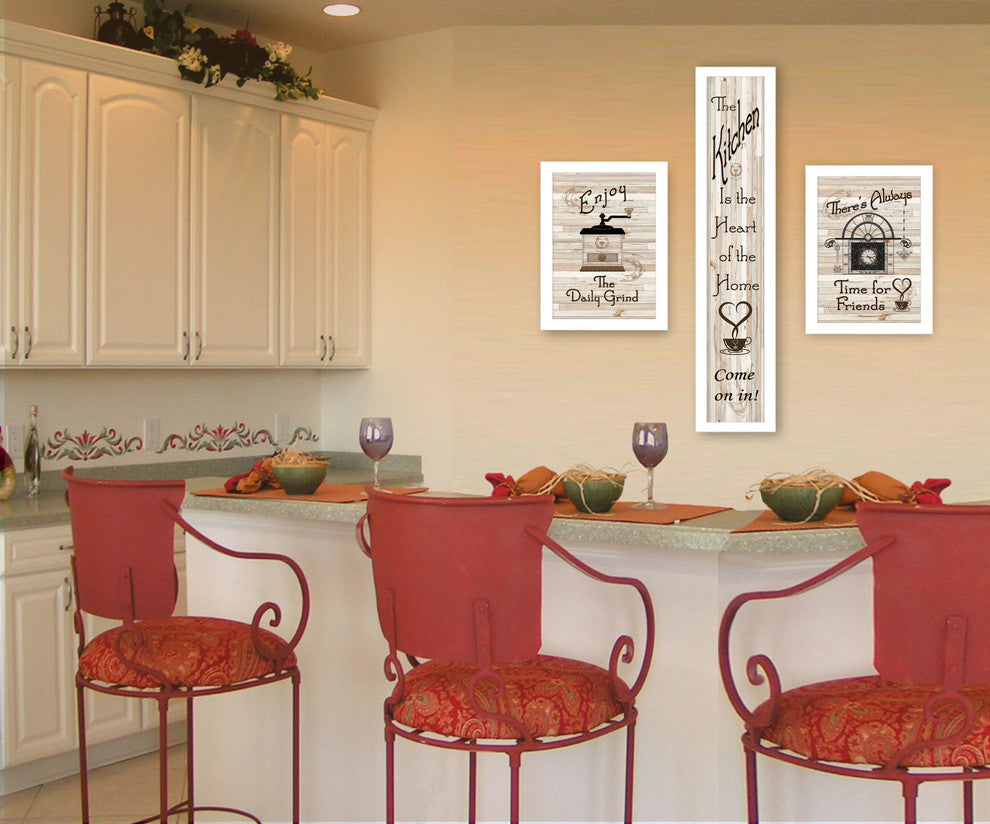 "The Kitchen Collection I" 3-Piece Vignette by Millwork Engineering, White Frame