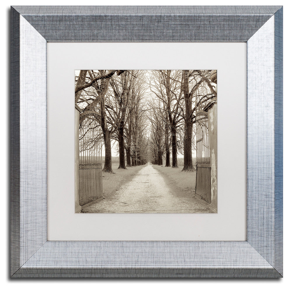 Alan Blaustein 'Veneto Giardini I' Art, Silver Frame, White Mat, 11x11
