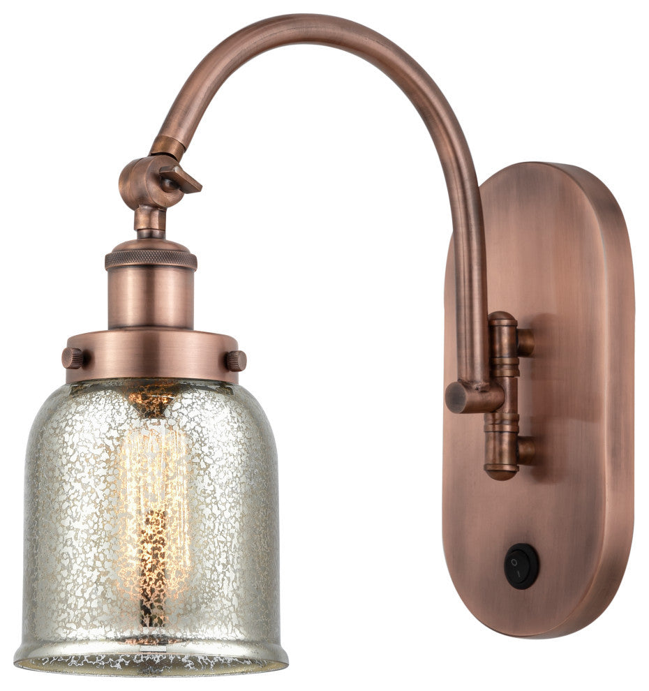 Bell Sconce, Antique Copper, Silver Plated Mercury, Silver Plated Mercury