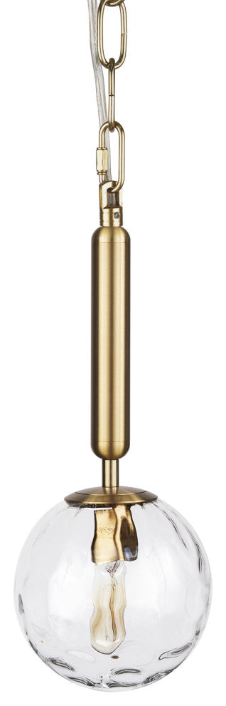 Britton Gold Metal With Clear Glass Globe 1-Light Pendant Light