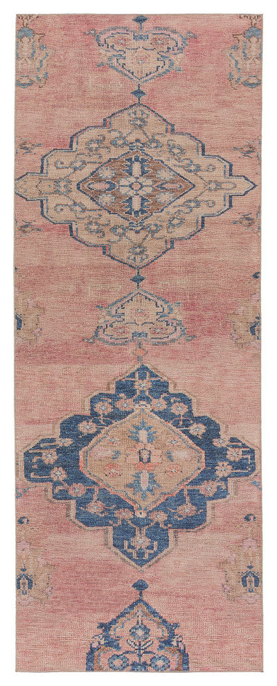 Machine Washable Jaipur Living Clanton Medallion Pink/ Blue Area Rug 4'X6'