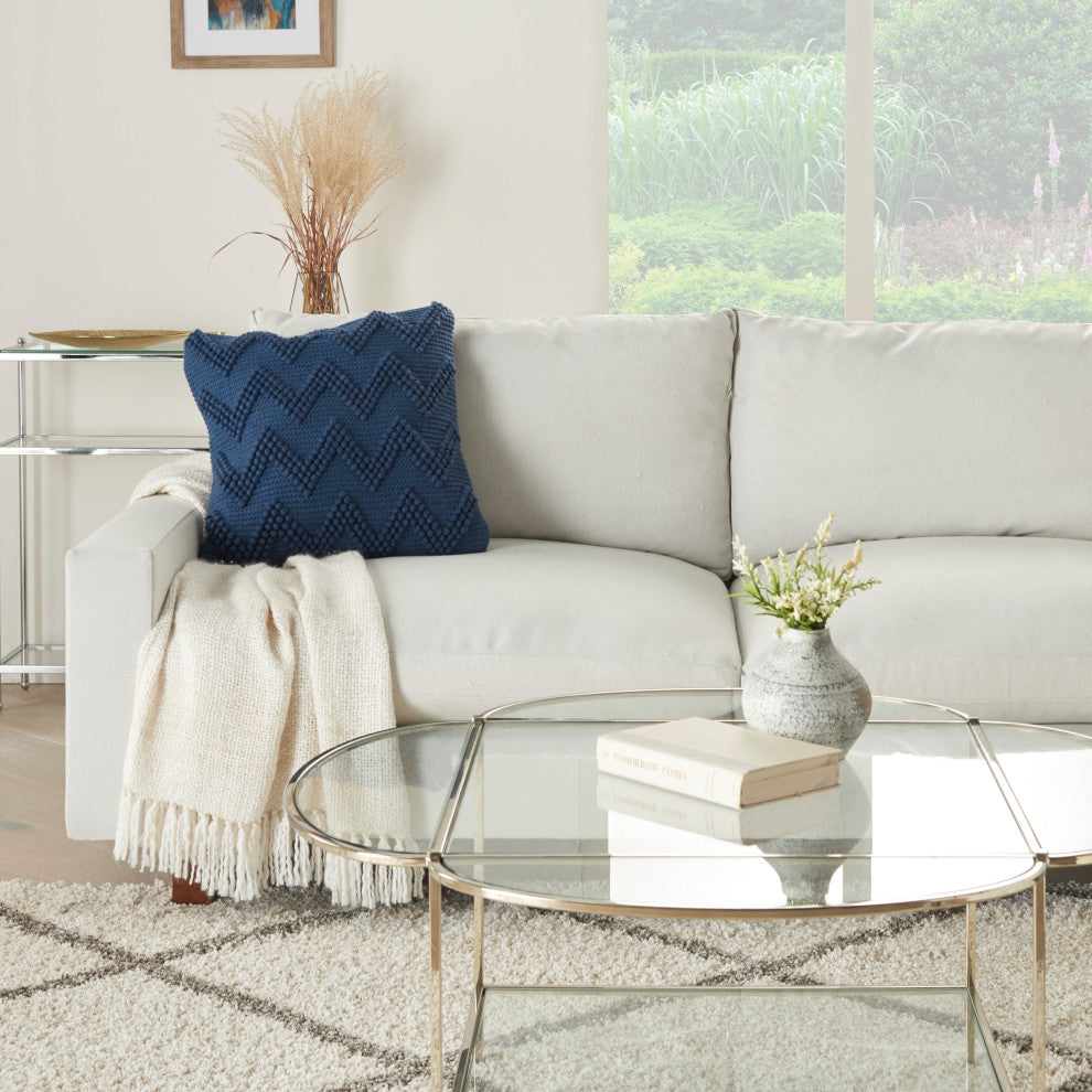 Mina Victory DC173 Throw Pillow, Navy, 20" x 20"