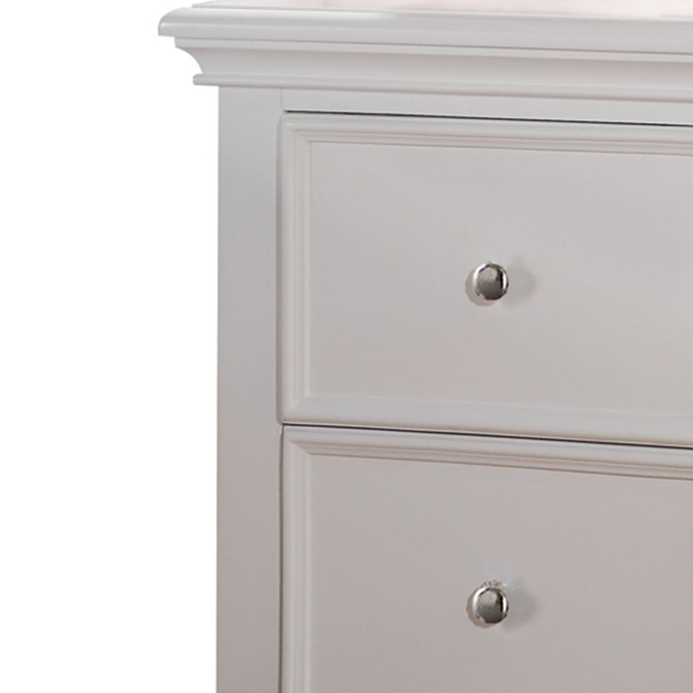 Lacey Nightstand With 2 Drawers, White