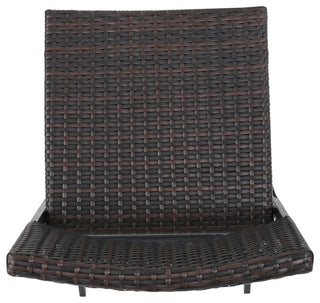 GDF Studio Marinelli Outdoor Multibrown Wicker Bar Stools, Set of 4