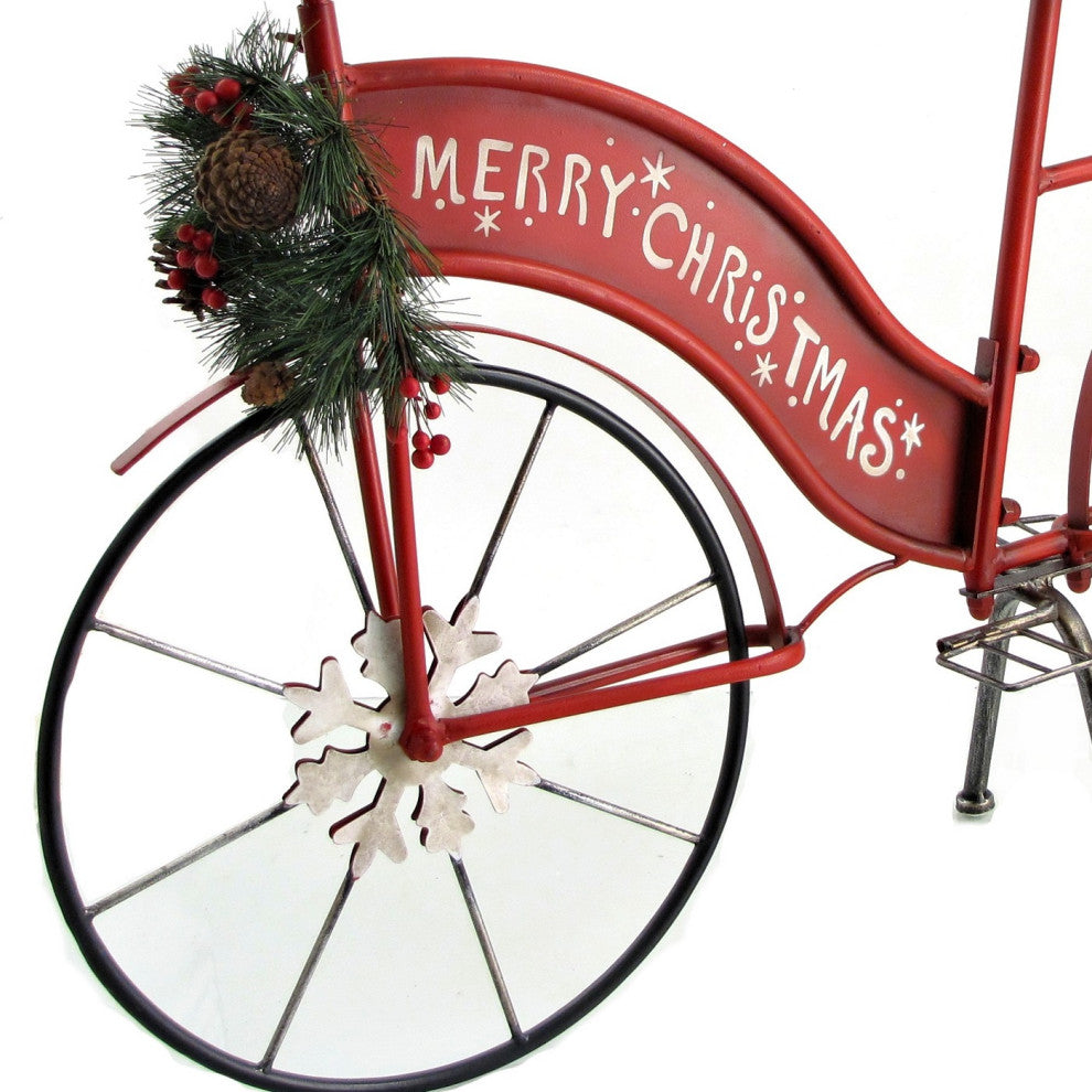 Large Iron "Merry Christmas" Bicycle Decor