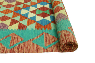 Sangat Kilim Jayme Red/Green Runner, 2'8x16'1