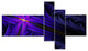 Bright Blue Fractal Cross Design, Abstract Canvas Art Print, 60"x32", 5 panels