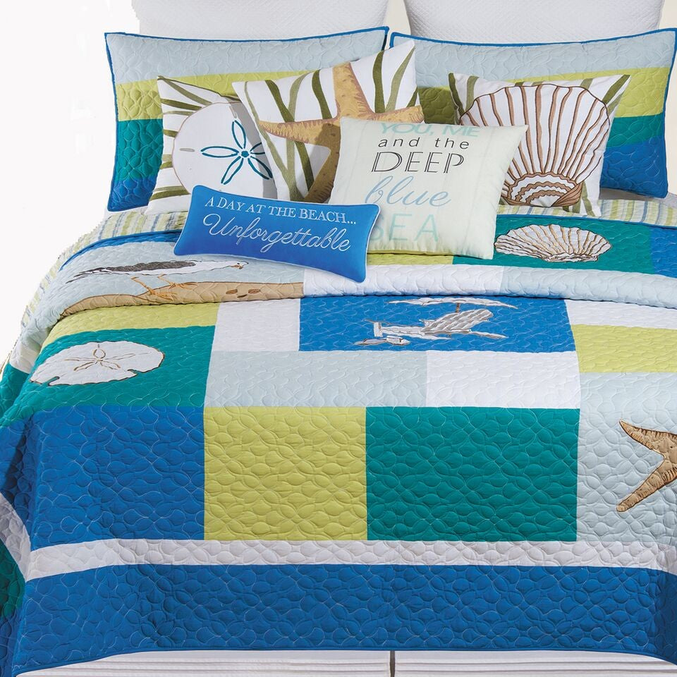 Blue Oasis King Quilt by C &F, Quilt Only