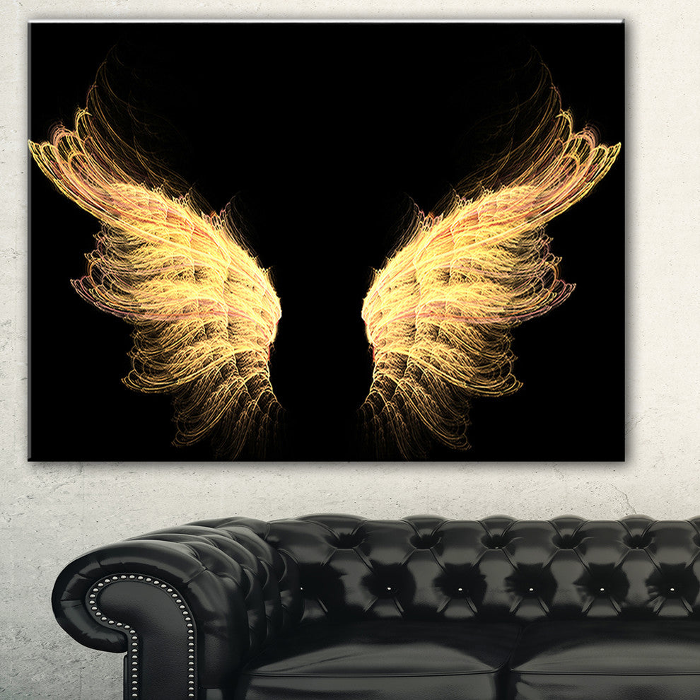 "Hell Gold Wings" Abstract Digital Art Canvas Print