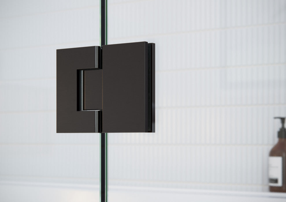 46"Wx78"H Frameless 3 Panel Inline Shower Door, Oil Rubbed Bronze