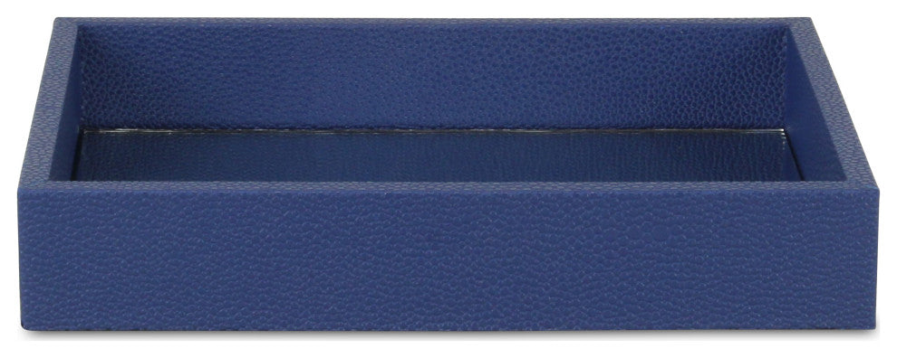 Labai Tray with Mirrored Interior, Navy Blue