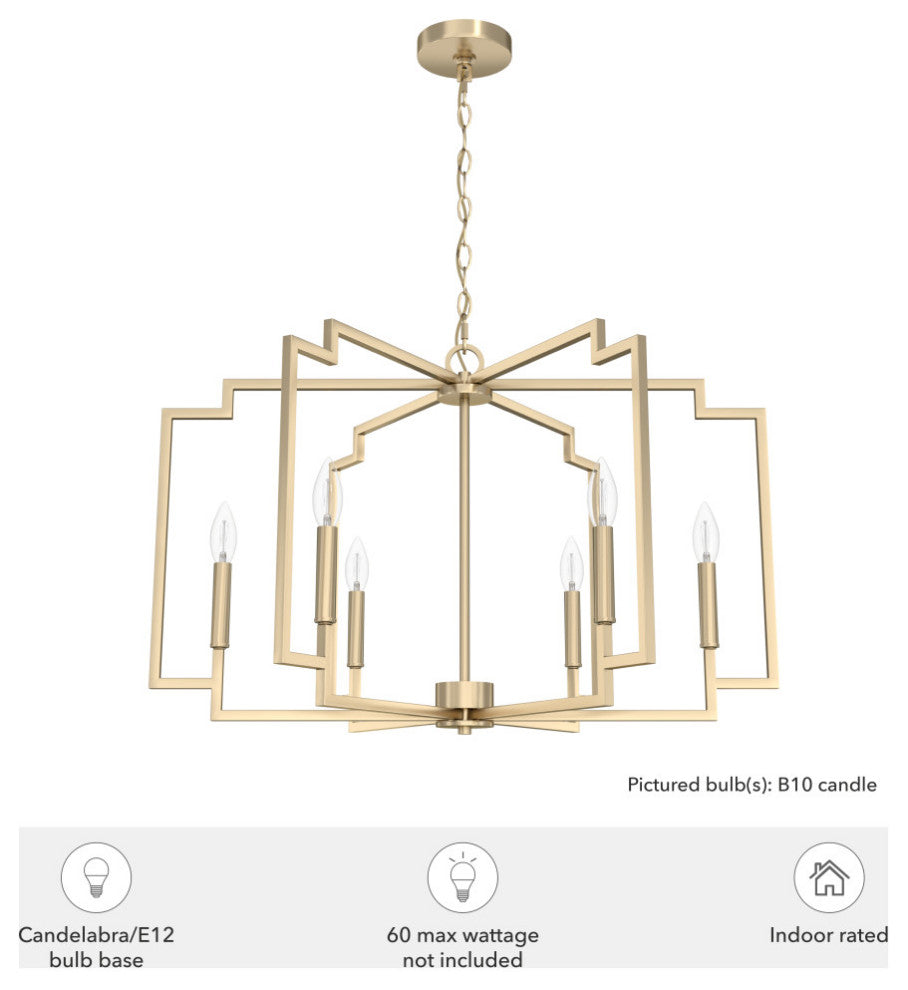 30" Zoanne Alturas Gold 6-Light Chandelier