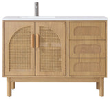 Nara Mid-Century Freestanding Bathroom Vanity, Pecan Oak, 48"
