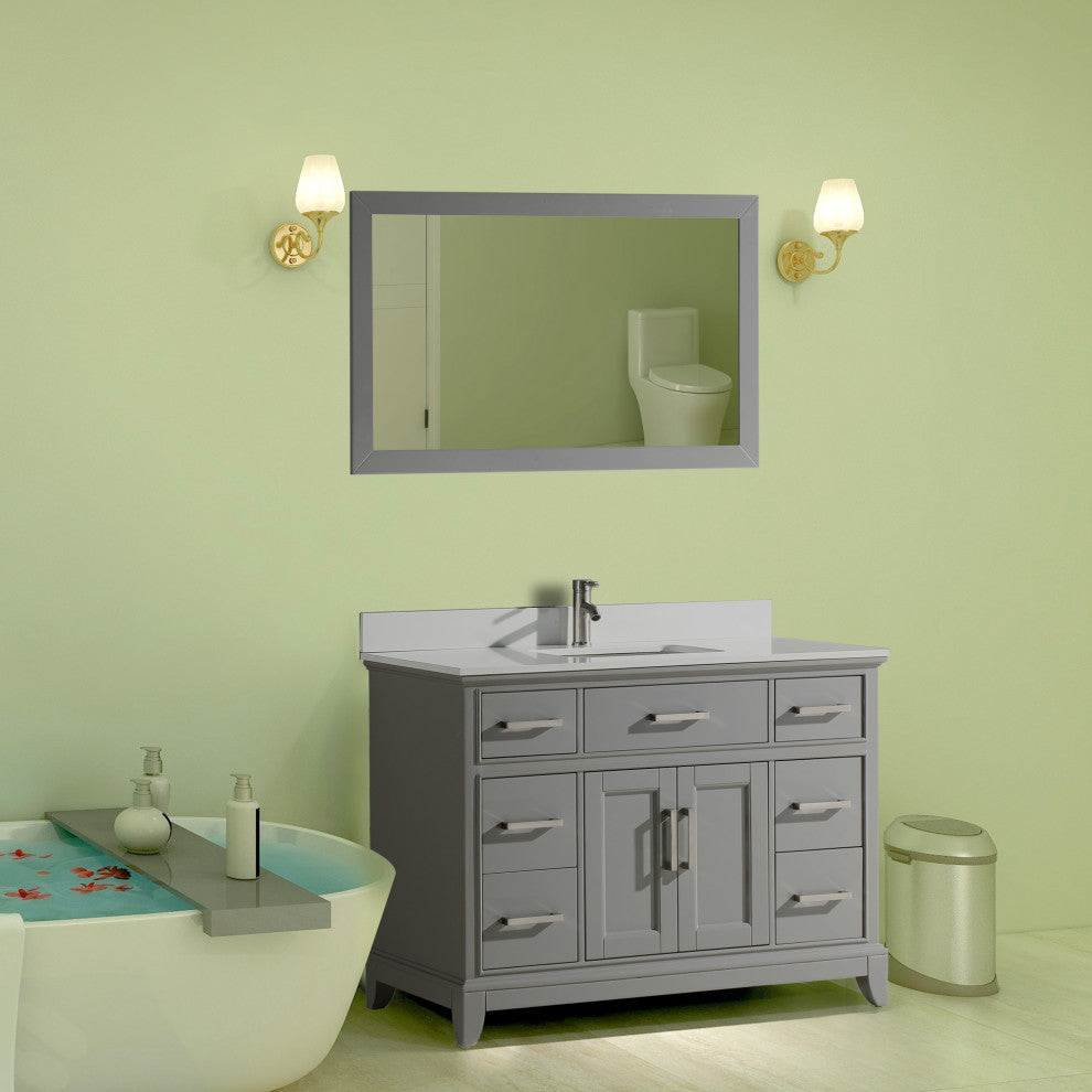 Bathroom Vanity Set With Engineered Marble Top, 48"
