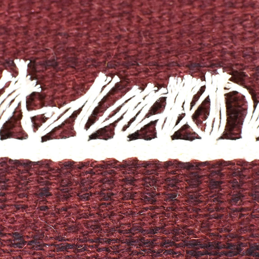 HAND WOVEN FLAT WEAVE KILIM WOOL ECO-FRIENDLY AREA RUGS-Solid,Dark Red