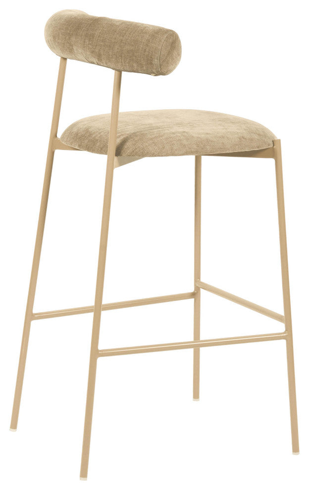 Liliana Taupe Velvet Bar Stool - Taupe