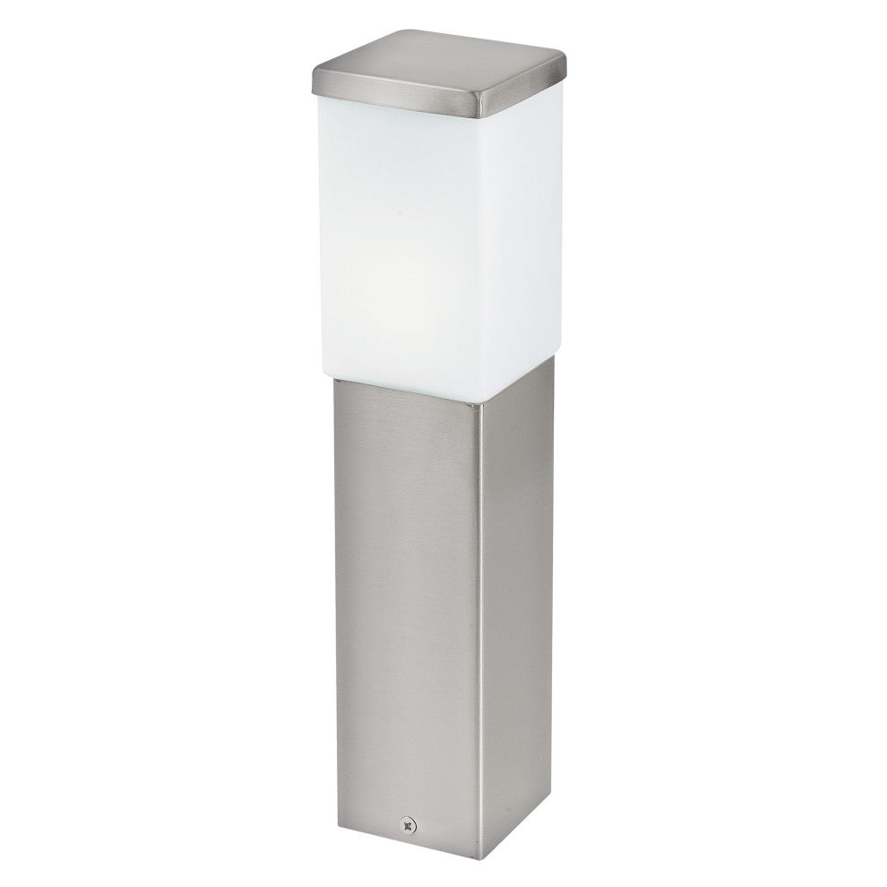 1x60W Outdoor Path Light With Stainless Steel Finish and Opal Frosted Glass