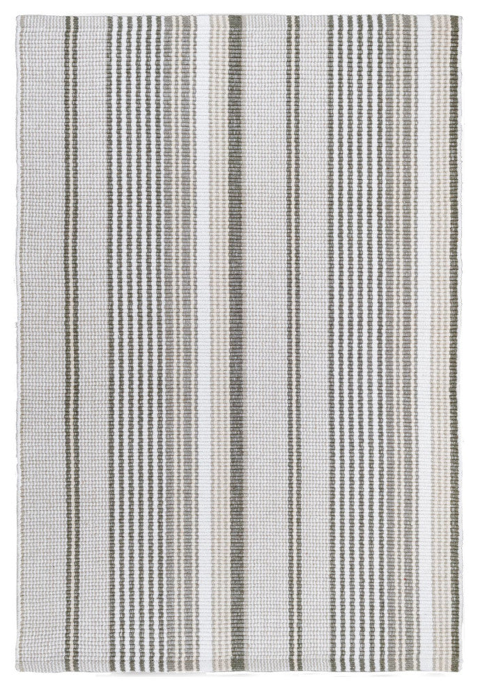 Dash & Albert Gradation Ticking Handwoven Indoor/Outdoor Rug, Grey, 3' x 5'