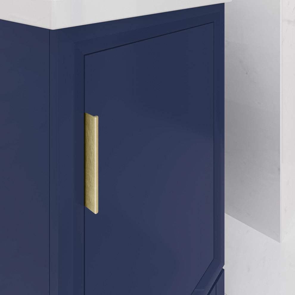 Elsa 20 In. Ceramic Sink Top Vanity in Monarch Blue with Single Faucet