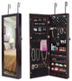Costway Lockable Wall Mount Mirrored Jewelry Cabinet Organizer w/ LED Lights