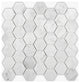 White Carrara Polished 2" Hexagon Marble Mosaic