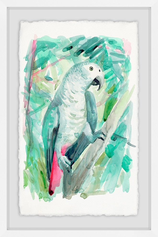 "Parrot Profile" Framed Painting Print, 12"x18"