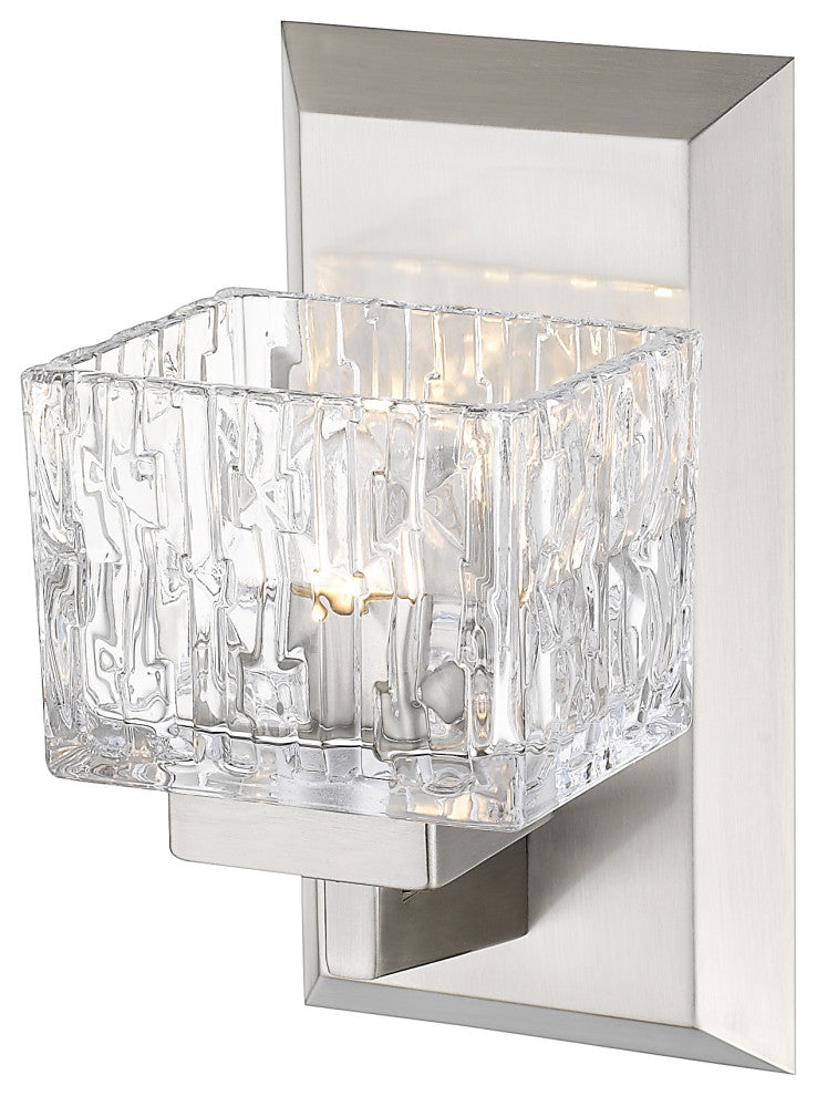 Zlite 1927-1S-BN-LED 1-Light Wall Sconce, Clear