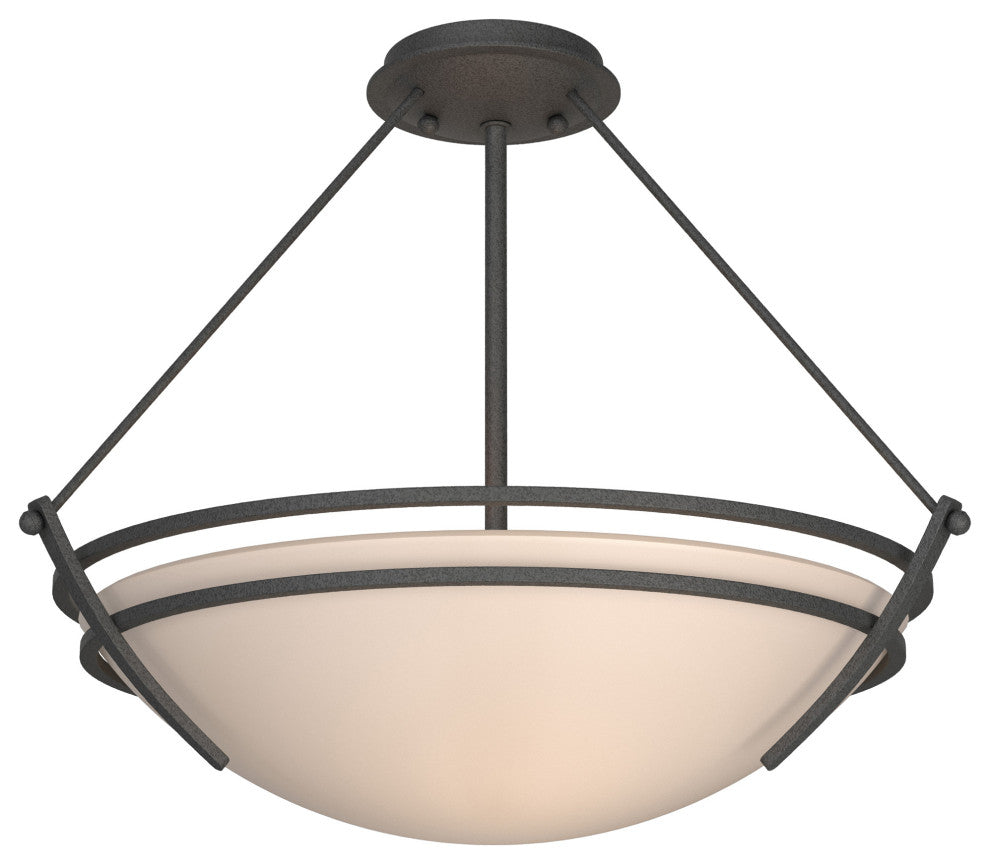 Presidio Tryne Medium Semi-Flush, Natural Iron, Sand Glass