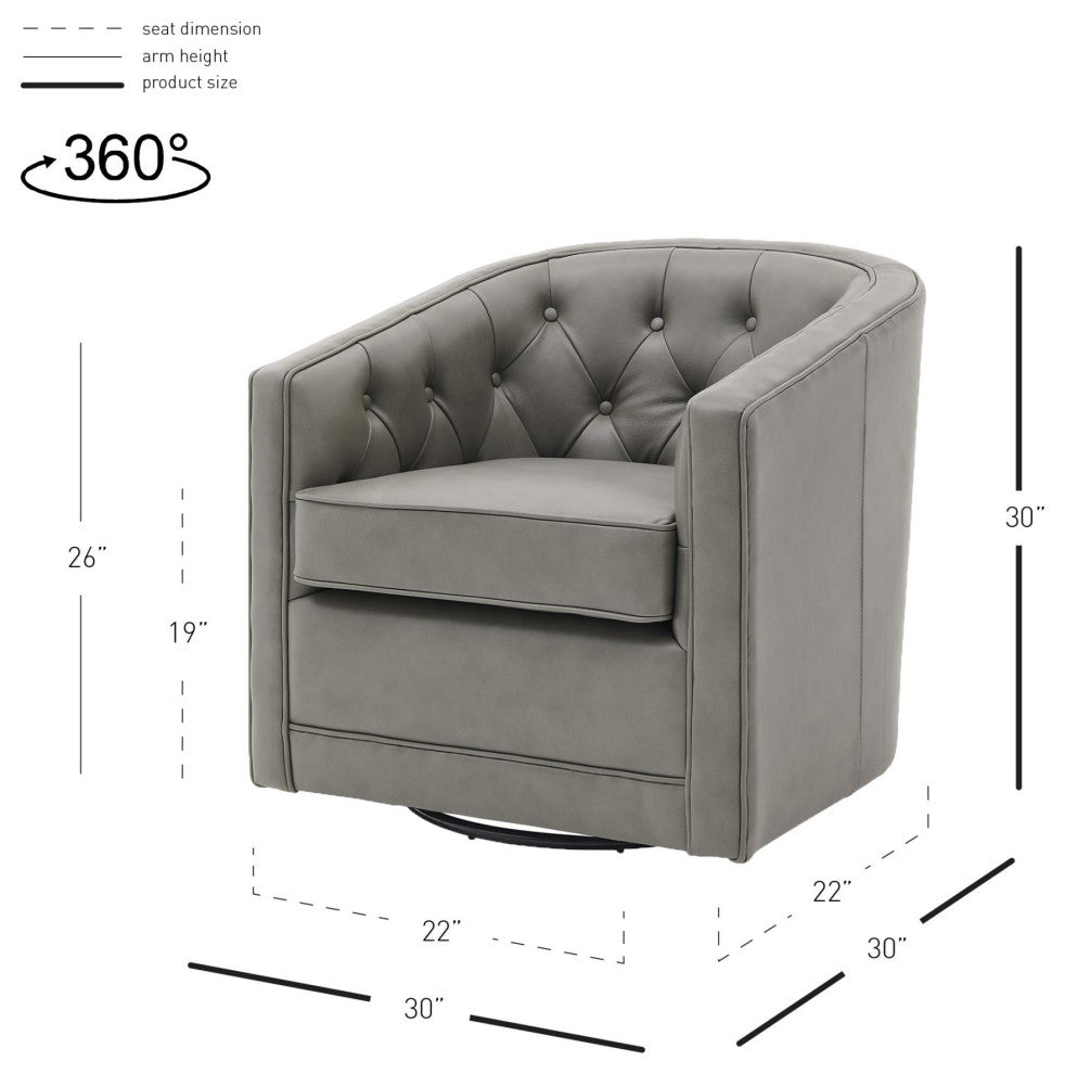 Walsh Swivel Accent Arm Chair, Garrett Gray