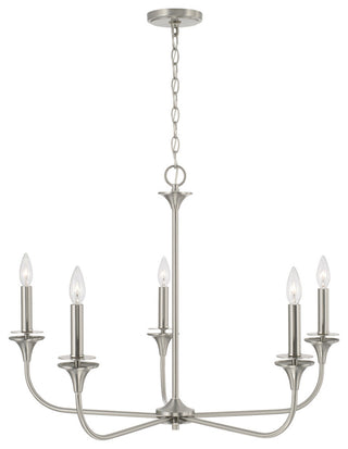 Capital Lighting 448951 Presley 5 Light 31"W Candle Style - Brushed Nickel