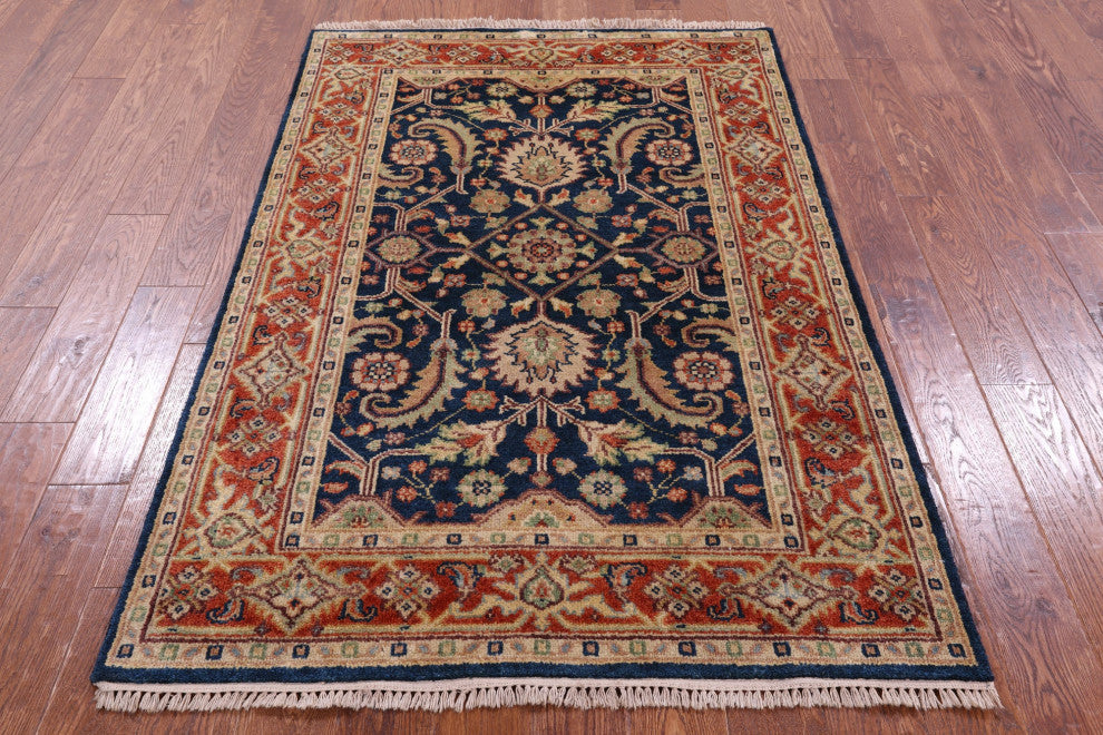 Heriz Serapi Handmade Wool Rug 4' 0" X 6' 0" - Q16017